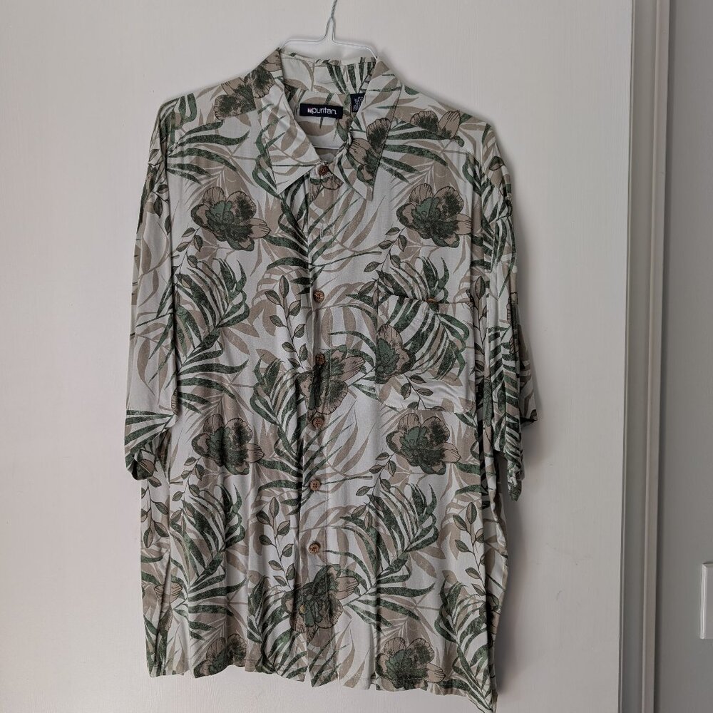 Puritan Men's XXL 100% Rayon button up shirt